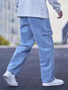 Pantalon cargo pour homme, streetwear, coupe régulière, multi-poches, jean durable, élégant, vintage, hiver, tenue de tous les jours, pour urbain et décontracté - Product Image 4