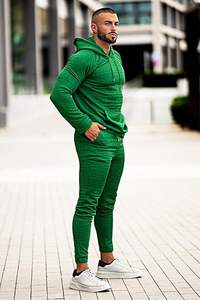 Sweat à capuche en coton 500 g/m² personnalisé et ensemble de pantalons empilés pour unisexe respirant vêtements de mode pour les survêtements d'hiver pour hommes avec pour Puff Pr - Product Image 6