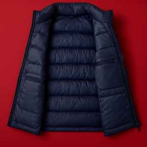 Men's <b>Plus</b> <b>Size</b> Casual Woolen Windproof Puffer Vest <b>Waistcoat</b> Micro Gel Filling V-neck Collar Comfortable Stylish Winter Season - Product Image 2