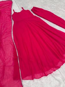 ชุดราตรีสีชมพูสำหรับสาวๆชุดราตรียาวแบบ anarkali ชุดราตรีสำหรับเจ้าสาว - Product Image 5