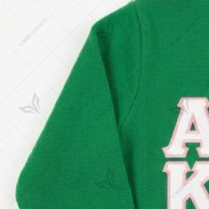 Customised Premium Two Tone Knitted AKA Sorority Cardigan Greek <b>Letter</b> Embroidered Button Front Acrylic Sweater Varsity Style - Product Image 6
