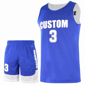 Uniformes de Baloncesto Personalizados para Hombre, Impresión OEM, Conjunto de Jersey Reversible de Malla Azul Cielo para Adultos, Antibacteriano, de Secado Rápido y Protección UV - Product Image 6