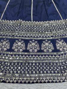 Ropa de boda de diseñador Lehenga Choli con hilo y trabajo de secuencia - Product Image 5