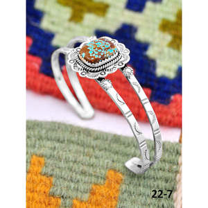 Southwest Handmade No.8 Fashion <b>Cuff</b> <b>Bracelet</b> Turquoise & Sterling <b>Silver</b> Elegant & Stylish - Product Image 2