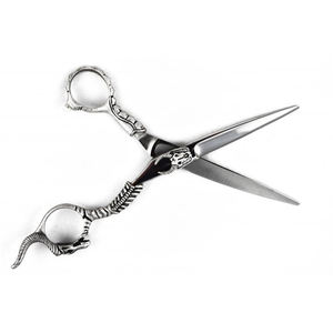 กรรไกรสแตนเลสมังกรแบบมืออาชีพจากเยอรมันด้ามจับมังกรที่วางนิ้วที่ปลายแหลมสีเงินมีสไตล์ - Product Image 5