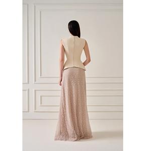 ODM Jupes haute couture pour femmes Jupe longue en dentelle BORRA AURORA élégante avec un design de ligne Jupes longues pour femmes du Vietnam - Product Image 1