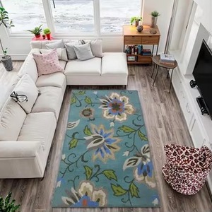 พรมขนสัตว์ทอมือที่หรูหราพร้อมลวดลายเรขาคณิตและสีที่หลากหลายสำหรับพื้นที่ห้องโถง - Product Image 4