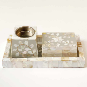 Juego de quemador de incienso de lujo Mother Pearl, fregona de madera, soporte Bakhoor árabe para quemar Bakhoor - Product Image 1