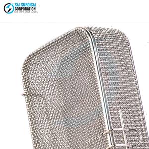 Panier en maille fine avec couvercle en acier inoxydable, panier de rangement médical manuel réutilisable pour la stérilisation des instruments chirurgicaux - Product Image 5