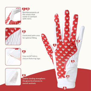 Gants d'équitation en cuir antidérapants personnalisables pour hommes et femmes pour les sports de plein air - Product Image 4