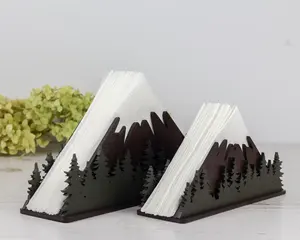 Porte-serviettes en bois de luxe au design rustique, parfait pour table à manger, comptoir de cuisine et décoration de fête au meilleur prix - Product Image 2