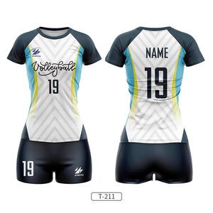 Nouvel arrivage d'uniformes de volley-ball Ensemble d'uniformes d'équipe personnalisés pour femmes, uniforme respirant en polyester imprimé par sublimation - Product Image 1