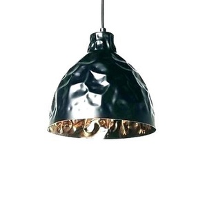 Lámpara colgante de hierro y metal, iluminación para sala de estar, pantalla colgante martillada con acabado recubierto de polvo negro - Product Image 1
