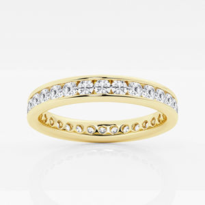 Usine personnalisée 3mm 2 carats Moissanite diamant anniversaire de mariage bague de fête or jaune et blanc VVS clarté bijoux décontractés - Product Image 3