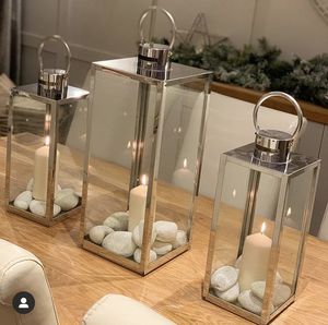 Lanterne à bougie en métal faite à la main pour les intérieurs de maison modernes et les décorations de Noël - Product Image 6