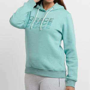 เสื้อมีฮู้ดของผู้หญิงดีไซน์ใหม่เสื้อมีฮู้ดผ้าคอตตอนด้านหน้าสำหรับ100% ฤดูหนาวโลโก้ตามสั่ง - Product Image 2