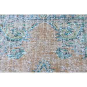 Alfombra Turca Vintage, Alfombra de 2.4x6.3 pies, Alfombra con Bordes Azules y Marrones - Product Image 5