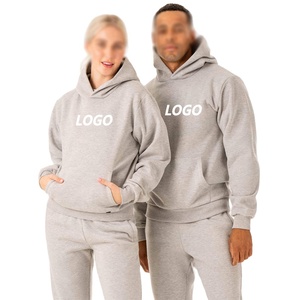 Unisex Oversized Solid Cotton Fleece Sweatsuit | Hoodie & Jogger <b>Pants</b> | Windproof Breathable | OEM/ODM Available - Product Image 2