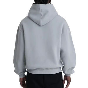 Men's 350 GSM Custom Logo French Terry Oversized Drop Shoulder <b>Hoodie</b> No <b>Strings</b> Winter Sweatshirt With Custom Logo - Product Image 3
