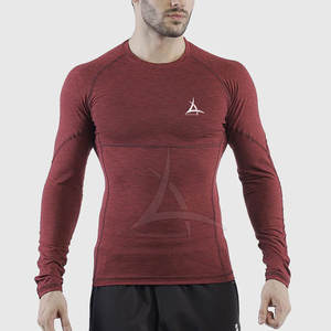 Vêtements de sport, coupe régulière, chemises de compression unies, manches longues, chemises de course personnalisées, entraînement, haute qualité, respirantes - Product Image 3