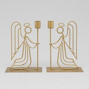 เชิงเทียนโลหะเคลือบผิวแบบโบราณสำหรับให้แสงสว่างและชุดตกแต่งบ้านโถเทียนตกแต่งอย่างมีสไตล์ - Product Image 2