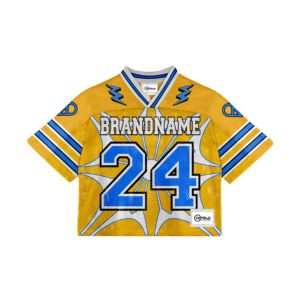 Men's High Quality American Rugby Uniform Breathable Mesh Football Jersey Short Printed Sports Tops Team Practice Uniform - Product Image 4