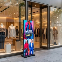 Écran d'affichage LED pliable sur pied, P2.5, pour la publicité dans les centres commerciaux, affichage LED intérieur et extérieur.