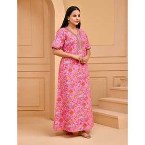 Camisón Rosa Cómodo 100% Algodón, Tela Popelina Suave, Cierre con Botones, Logotipo Personalizable, Talla XL, Suministro ODM, Animal - Product Image 3