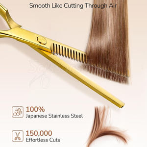 Tijeras de adelgazamiento de salón, tijeras de peluquero de acero inoxidable de calidad profesional para corte de pelo, capas y estilismo - Product Image 2