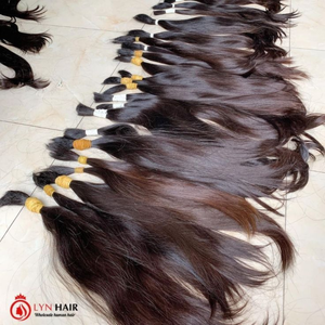 Cheveux humains Remy bruts, non traités, vierges, naturels, en vrac, extensions de cheveux indiens du sud, double trame - Product Image 3