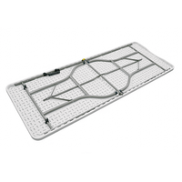 Table pliante robuste en PEHD pour intérieur et extérieur, 180 cm (6 pieds), table à manger pliante, table de massage pliante, table pliante portable
