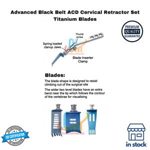 Retractor Cervical ACD Premium Black Belt, Juego de Retractores Espinales con Hojas de Acero Inoxidable, Calidad Alemana Certificada ISO, Reutilizable |   OldMed - Product Image 5