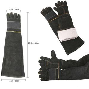 Guantes de seguridad de construcción largos de alta resistencia Cuero de vaca reforzado Abrasión y resistencia al calor para soldadura - Product Image 1