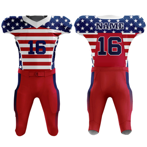 Uniforme de fútbol americano personalizado para hombre Ligero y transpirable Nuevo estilo Color liso con mangas cortas Conjunto incluido - Product Image 4