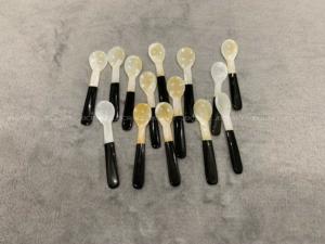 Restaurant de luxe Dîner d'hôtel Combinaison de nacre de corne de buffle et de nacre Cuillère à caviar Cuillère à caviar 12cm - Product Image 2