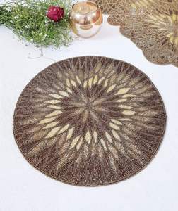BOHO Kitchen Table Decor Table Coasters Mats Set Printed <b>Round</b> Woven <b>Placemats</b> Office Coffee Dining Party Custom Outdoor Wedding - Product Image 1