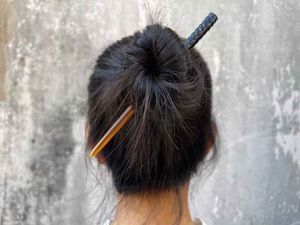 Polished <b>Finish</b> Buffalo Horn <b>Hair</b> Pins for Women's Ox Horn <b>Hair</b> Styling <b>Stick</b> Natural Accessory - Product Image 3