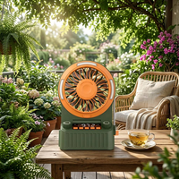 Ventilateur de camping rechargeable 2026 avec lumière FM LED, génération d'énergie manuelle, chargement USB 10000 mAh pour la maison et l'extérieur