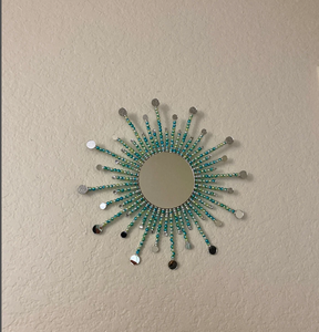 Sunburst <b>Mirror</b>/Peacock Wall Decor/Boho Wall Decor/Decorative <b>Round</b> <b>Mirror</b>/Unique Wall <b>Mirrors</b> - Product Image 2