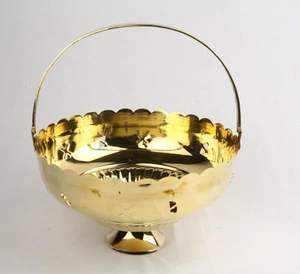 Shubham ตะกร้า pooja ทองเหลืองบริสุทธิ์, กระเช้าดอกไม้, archanai koodai pooja-ของตกแต่งบ้าน - Product Image 2