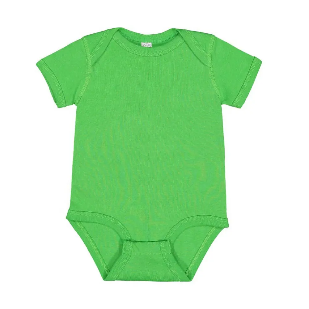 Kulit kelinci 4400 bayi BODYSUIT rusuk bernapas 100% Combed Ringspun katun 1x1 BABY RIB Lap bahu Bodysuit