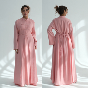 Conjunto <span class=keywords><strong>de</strong></span> 2 Piezas <span class=keywords><strong>de</strong></span> Abaya Islámica para <span class=keywords><strong>Mujer</strong></span> 2026 - Abaya Abierta por Delante con Vestido Interior, Imprescindible para <span class=keywords><strong>Trajes</strong></span> Musulmanes <span class=keywords><strong>de</strong></span> Ramadán y Eid - Product Image 3