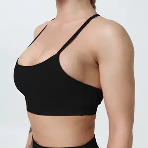 Sujetador deportivo sin costuras para mujer personalizado Levantamiento Gimnasio Fitness Ropa activa Técnica lavada Tallas grandes - Product Image 1
