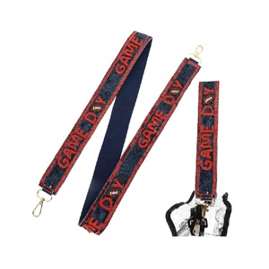 Directo fabricante indio personalizable hermandad Gameday llavero con cuentas Correa bolsa ganchos de Metal desmontables cinturones personalizables - Product Image 1