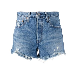 กางเกงยีนส์ขาสั้นสำหรับผู้หญิงกางเกงขาสั้นสีทึบดีไซน์ใหม่มีสไตล์ - Product Image 1