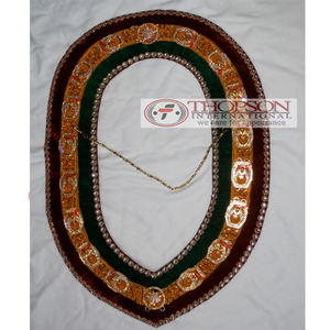 Collar de cadena masónica de peso pesado con bordado dorado LODGE & DEGREE REGALIA Productos de cuero - Product Image 5