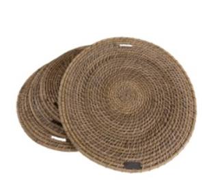 LOMBOK tablemat 4-set ratán gris natural cómodo elegante duradero hecho a mano de alta calidad para muebles de cocina - Product Image 1