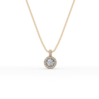 Collier DLV Jewelry avec pendentif solitaire rond en diamant de laboratoire romantique, cadeau d'anniversaire pour elle - Halo
