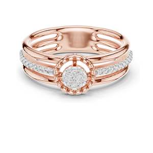 Anillo Halo con Diamante de Laboratorio Redondo Brillante de 0.19 CT para Mujer, Claridad VVS-VS EF, Oro de 18K, 14K, 10K y Plata 925, Moissanita - Product Image 1