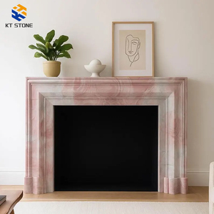 Cheminée en marbre sculpté à la main, prix réduit, motif personnalisé, marbre gris massif, cheminée en marbre blanc - Product Image 4